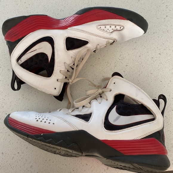 Nike Huarache Legion red black white high top basketball sneakers shoes 12 - Picture 4 of 7